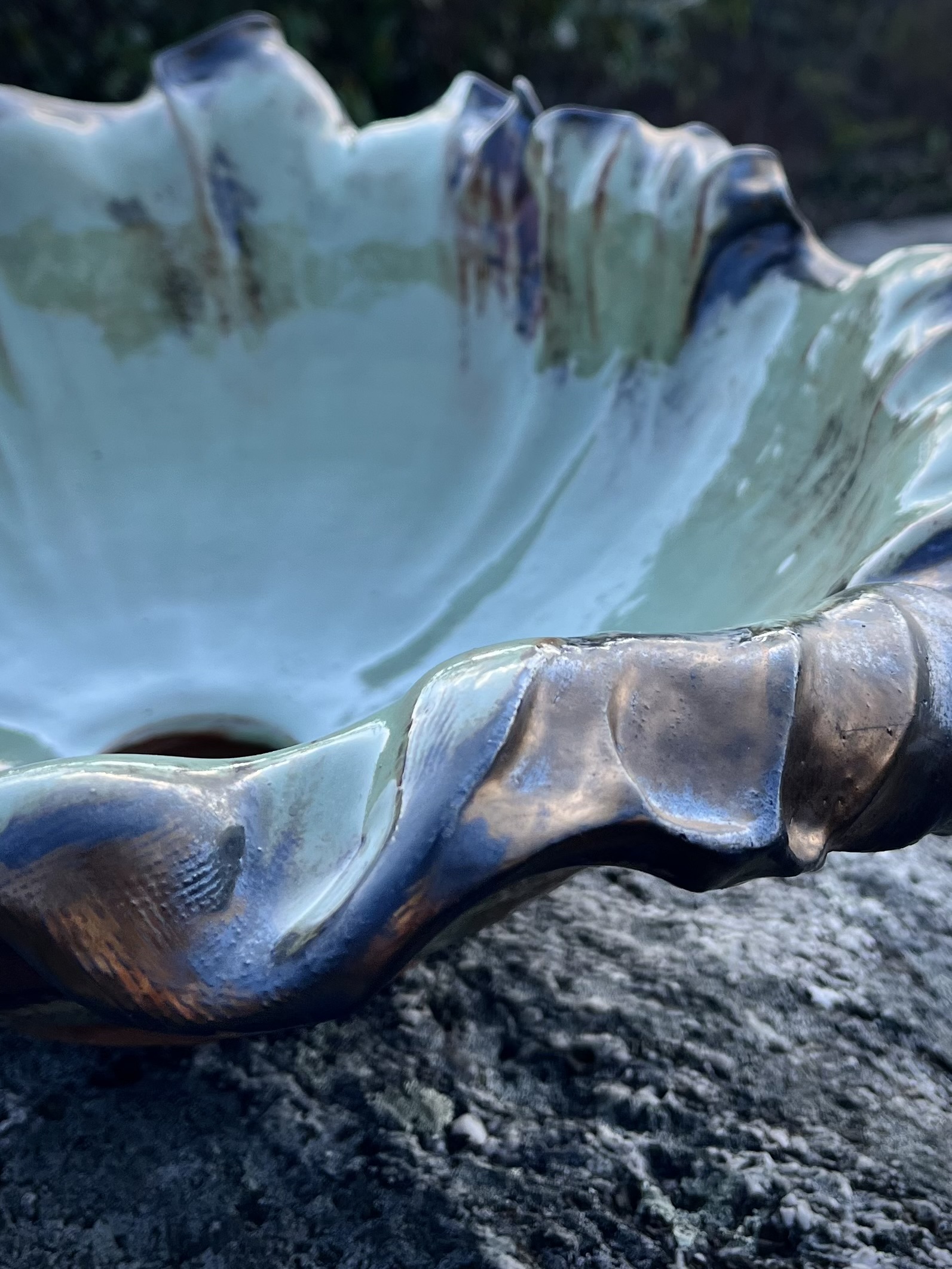 Light green clay sink